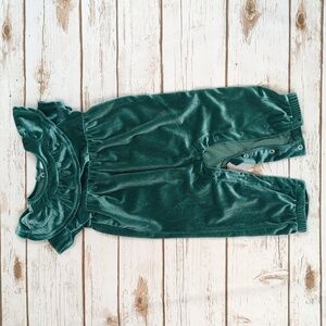 Cat & Jack Green Velour Romper 3-6M